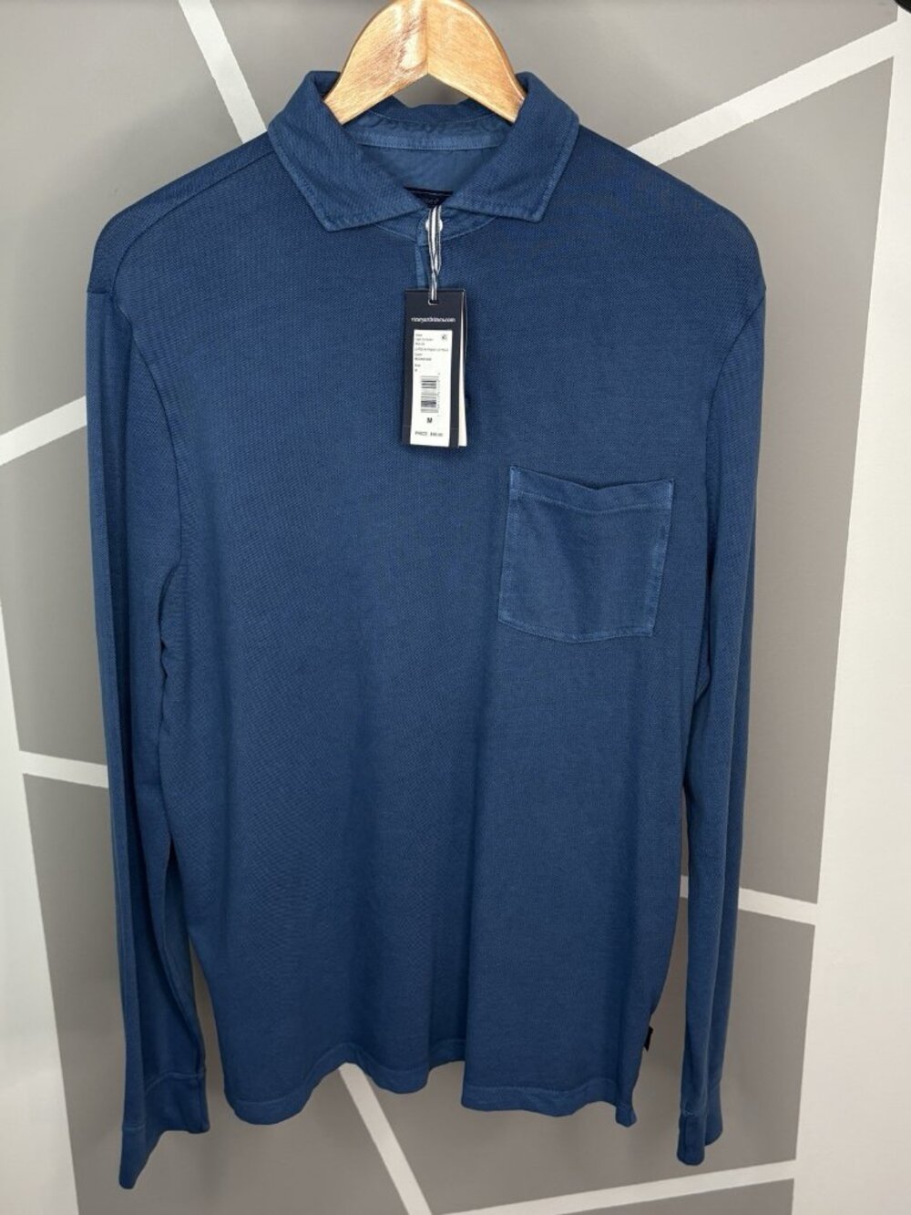 NWT Vineyard Vines Lived In Pique Men’s M Long Sleeve Polo Navy Blue